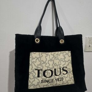 Tous Black and White Patterned Tote